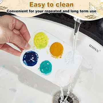 Thenshop 100 Pcs White Plastic Paint Palette 6 Well Watercolor Palette Rectangular Paint Tray Palette Mixing Palette for Kids Student Adult DIY Craft Art Acrylic Painting