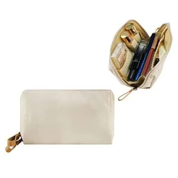 Kososuru Small Makeup Bag for Purse Portable Waterproof Cosmetic Bag Travel Makeup Pouch for Women (Light pink, Square)