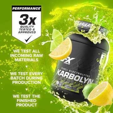 EFX Sports Karbolyn Hydrate | Carbohydrate Powder + Electrolytes | Sugar Free Sports Drink Mix | Fuel & Hydration | Stimulant Free | 66 Servings (Lemon Lime)