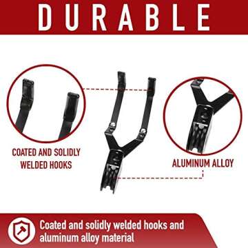 Comfecto Bike Ceiling Mount Lift Heavy Duty 50lbs Kayak Hoist Adjustable Hanging Garage Pulley Storage System Hanger Rack with Hooks for Bicycle Kayak Ladder