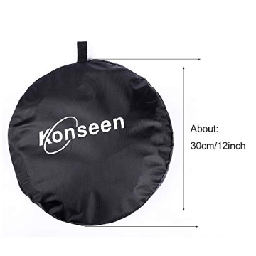 Konseen Collapsible Photography Reflector 24x35inch (60x90cm) 5-in-1 Multi Light Diffuser Panel Studio Photo Portable Light Reflectors for Product Photography Accessories Props with Carrying Bag