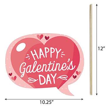 Big Dot of Happiness Funny Happy Galentine’s Day - Valentine’s Day Party Photo Booth Props Kit - 10 Piece