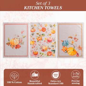 Maison d' Hermine Kitchen Towel 100% Cotton Quick Dry Cleaning Dishtowel for Gifts, Dining, Home, We...