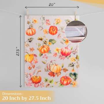 Maison d' Hermine Kitchen Towel 100% Cotton Quick Dry Cleaning Dishtowel for Gifts, Dining, Home, Wedding, Banquet, Buffet, Potiron - Thanksgiving/Christmas (Set of 3)