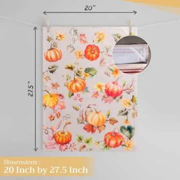 Maison d' Hermine Kitchen Towel 100% Cotton Quick Dry Cleaning Dishtowel for Gifts, Dining, Home, Wedding, Banquet, Buffet, Potiron - Thanksgiving/Christmas (Set of 3)