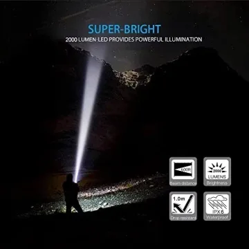 2000lm Rechargeable Waterproof LED Tactical Flashlight