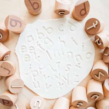 Alphabet Playdough Stamps for Kids - Lowercase Learning Fun