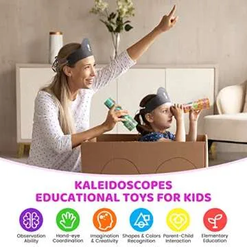 Classic Tin Kaleidoscope, Kaleidoscope for Kids, Kaleidoscope Toy with Metal Body, Retro Toys Educat...