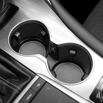 SINGARO Car Cup Coaster, 4PCS Universal Non-Slip Cup Holders Embedded in Ornaments Coaster, Car Interior Accessories, Gray