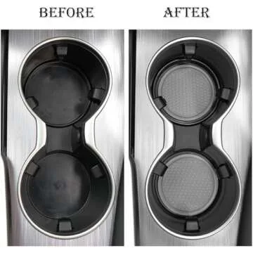 SINGARO Car Cup Coaster, 4PCS Universal Non-Slip Cup Holders Embedded in Ornaments Coaster, Car Interior Accessories, Gray