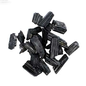 Rock Paradise 1lb Raw Black Tourmaline Natural Stones with Unique Healing Qualities