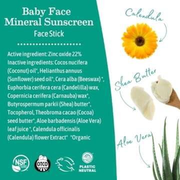 Earth Mama Baby Face Mineral Sunscreen Stick SPF 40