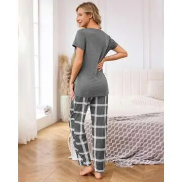 Difficort Women's Soft Pajama Set with Pockets