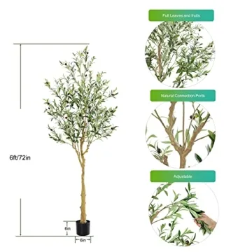 Nafresh Tall Faux Olive Tree for Stunning Home Decor