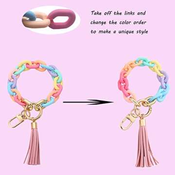 Trendy Colorful Wristlet Keychain for Fashionable Women