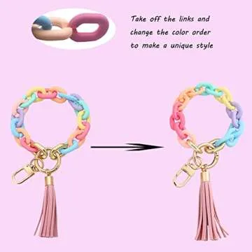 Trendy Colorful Wristlet Keychain for Fashionable Women