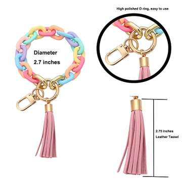 Trendy Colorful Wristlet Keychain for Fashionable Women