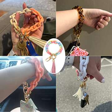 Trendy Colorful Wristlet Keychain for Fashionable Women