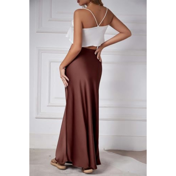 Skrtimory Satin Silk Maxi Skirt for Effortless Elegance