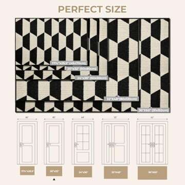 GRANNY SAYS Indoor Doormat, 20" x 32", Non-Slip Front Door Mats, Outdoor Welcome Mat Washable, Low P...