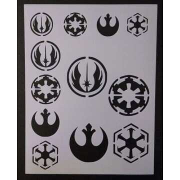Harissa Star Wars Rebel Empire Sith Jedi Logo Seal 8.5'', x 11'', Stencil Fast Reusable, Sturdy, Cut...