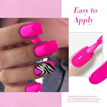 Born Pretty Neon Pink Gel Nail Polish Spring Summer Hot Pink Valentine's Day Gift Gel Polish Nail Art Design Manicure Salon DIY Home 15ml