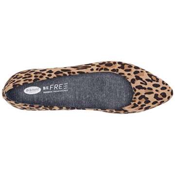Dr. Scholl's Shoes womens Aston Ballet Flat, Leopard Microfiber, 8.5 Wide US