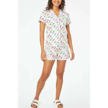 Yiulangde Cute Whale Pajamas Y2K Stylish Short Sleeve Sets