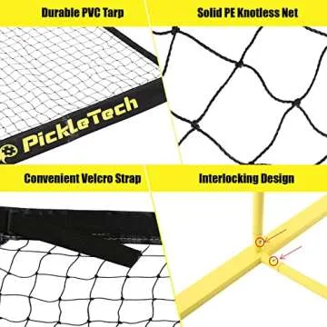 PICKLETECH 4.0 Slim Portable Pickleball Net with Carry Bag