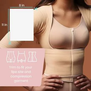 New Millennium Premium Lipo Foam Sheets (5 Pack) | USA Medical-Grade Compression Pads - Liposuction, BBL, Tummy Tuck | Reduce Swelling & Bruising | Use with Fajas, Ab Boards, Recovery Garments (8x11)