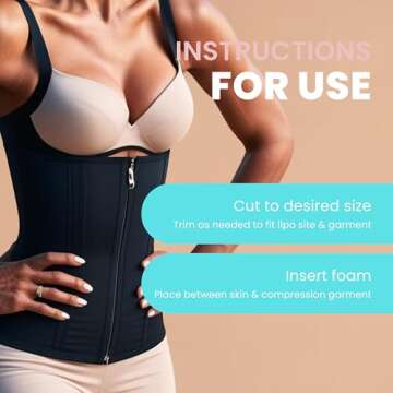 New Millennium Premium Lipo Foam Sheets (5 Pack) | USA Medical-Grade Compression Pads - Liposuction, BBL, Tummy Tuck | Reduce Swelling & Bruising | Use with Fajas, Ab Boards, Recovery Garments (8x11)