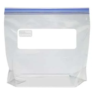 Amazon Basics Reclosable Freezer Quart Bags, Stand & Fill Base, 120 Count