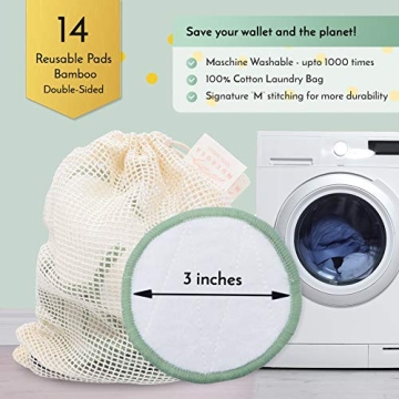 MUEROSA Reusable Bamboo Makeup Remover Pads Set - Eco-Friendly