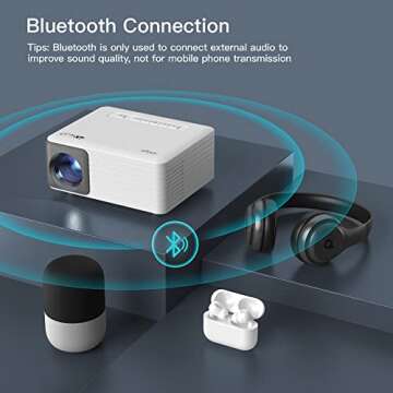 Compact Mini Projector with Bluetooth and Multiple Features