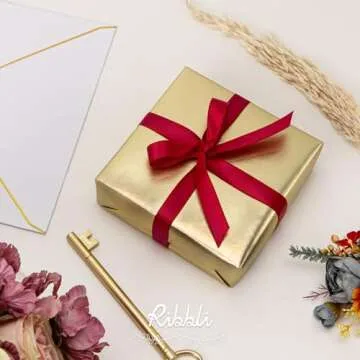 Ribbli Double Faced Red Satin Ribbon,1/2” x Continuous 25 Yards,Use for Bows Bouquet,Gift Wrapping,Floral Arrangement