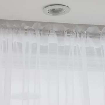 LONGTAI Windows Sheer White Curtains 84 Inches Long 2 Panels White Sheer Curtains Basic Rod Pocket Panel for Bedroom Children Living Room Yard Kitchen (White, 52" W x 84" L | 2 pcs)