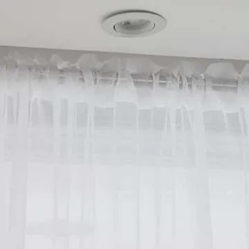 LONGTAI Windows Sheer White Curtains 84 Inches Long 2 Panels White Sheer Curtains Basic Rod Pocket Panel for Bedroom Children Living Room Yard Kitchen (White, 52" W x 84" L | 2 pcs)