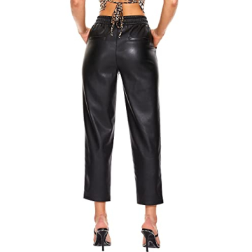 Tagoo Faux Leather Pants for Women Stylish Comfort With Pockets