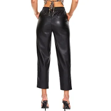 Tagoo Faux Leather Pants for Women Stylish Comfort With Pockets