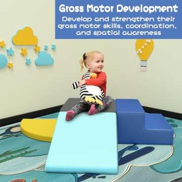 CMFYDAILY 4 Pieces Kids Climbing Toys for Toddlers 1-3, Lightweight Couch Kids for Crawling and Slid...