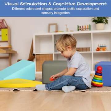 CMFYDAILY 4 Pieces Kids Climbing Toys for Toddlers 1-3, Lightweight Couch Kids for Crawling and Sliding, Soft Play Equipment Foam Blocks Climber, Indoor Climb and Crawl Activity Play Set