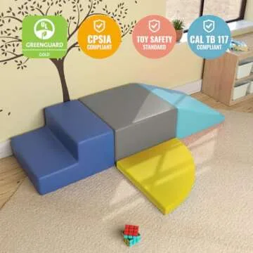 CMFYDAILY 4 Pieces Kids Climbing Toys for Toddlers 1-3, Lightweight Couch Kids for Crawling and Sliding, Soft Play Equipment Foam Blocks Climber, Indoor Climb and Crawl Activity Play Set