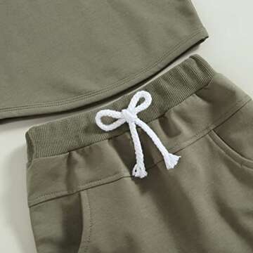 TheFound Cute Newborn Baby Boy Clothes Solid Color Hooded Tops Drawstring Shorts Casual 2Pcs Summer Outfits