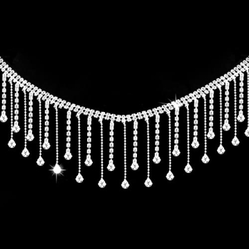 Rhinestone Ribbon Tassel Chain - Irregular Style Accent Trim for Hats & Crafts