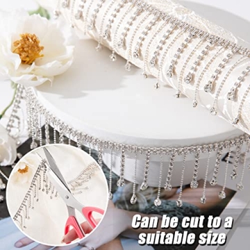 Rhinestone Ribbon Tassel Chain for Elegant DIY Creations