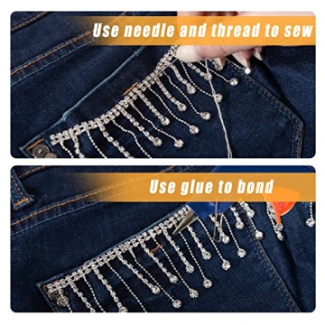 Rhinestone Ribbon Tassel Chain for Elegant DIY Creations