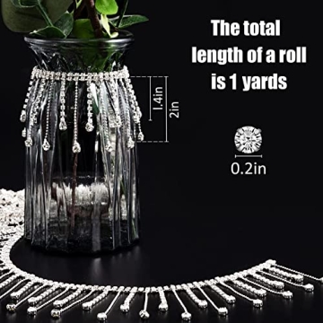 Rhinestone Ribbon Tassel Chain for Elegant DIY Creations