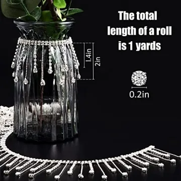 Rhinestone Ribbon Tassel Chain for Elegant DIY Creations