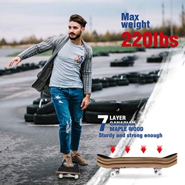 BELEEV Complete 31 Inch Skateboard for All Ages