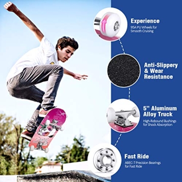 BELEEV Complete 31 Inch Skateboard for All Ages